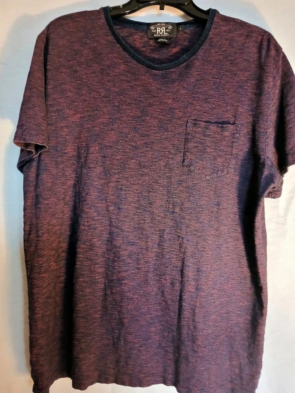 RRL Slub Jersey Pocket T-Shirt Red &blue Size Large